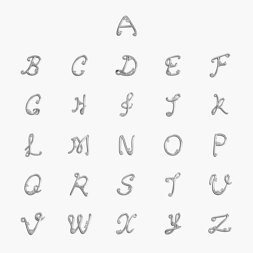 O Letters 18K Gold Customized Diamond Bracelet