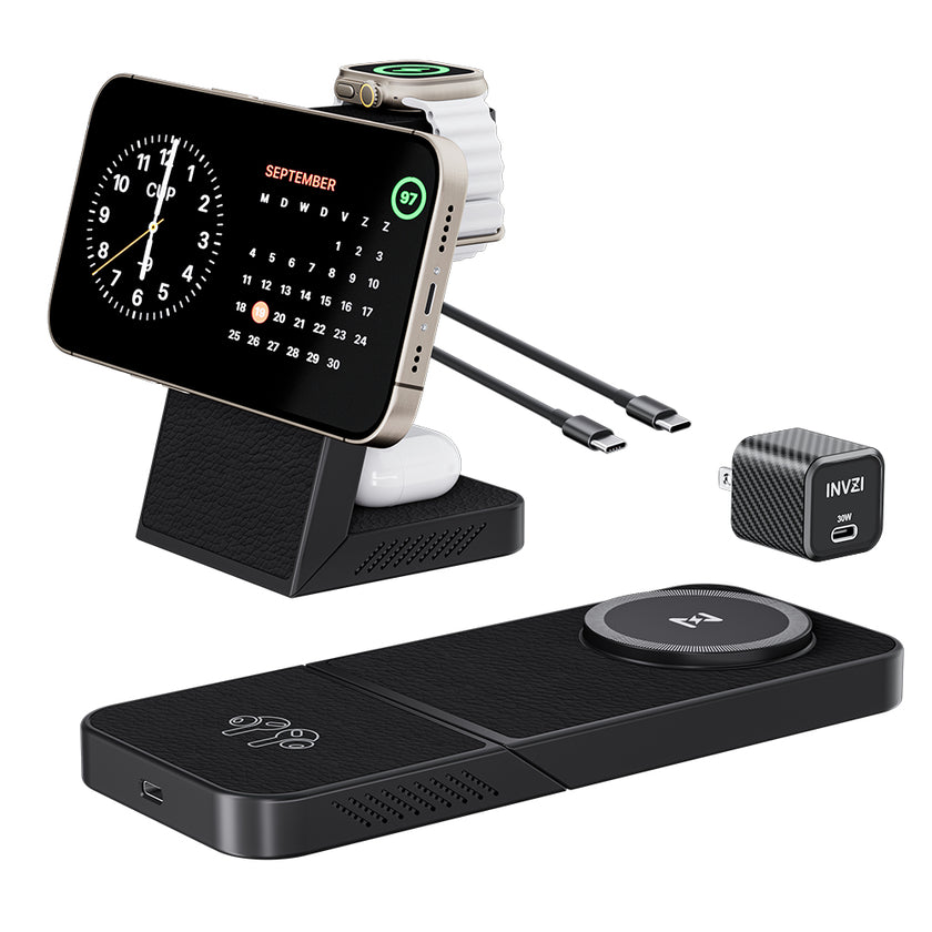 MagFree Transform 3-in-1 Fast Wireless Charger for iPhone 15, Apple Watch and AirPods