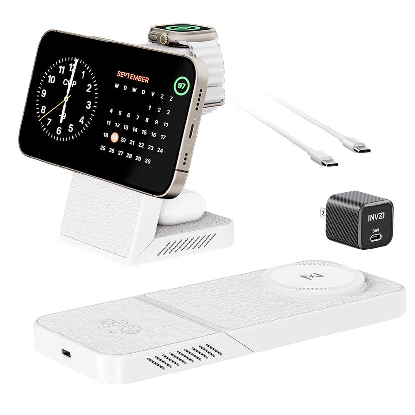 MagFree Transform 3-in-1 Fast Wireless Charger for iPhone 15, Apple Watch and AirPods