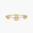 Oak Leaf 18K Gold Stackable Diamond Ring