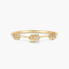 Oak Leaf 18K Gold Stackable Diamond Ring
