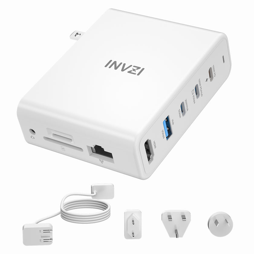 INVZI GaNHub 9-in-1 100W GaN USB-C Charger Power Hub Docking Station (GaNHub 469)
