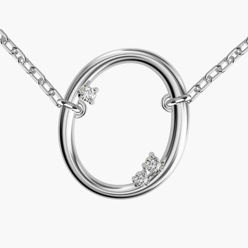 O Letters 18K Gold Customized Diamond Bracelet