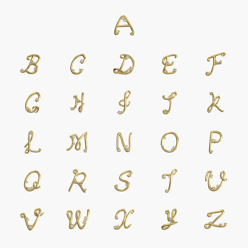 O Letters 18K Gold Customized Diamond Bracelet