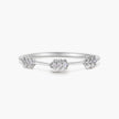 Oak Leaf 18K Gold Stackable Diamond Ring
