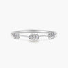 Oak Leaf 18K Gold Stackable Diamond Ring