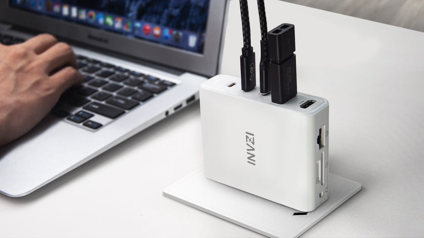 INVZI GaNHub 9-in-1 100W GaN USB-C Charger Power Hub Docking Station (GaNHub 469)
