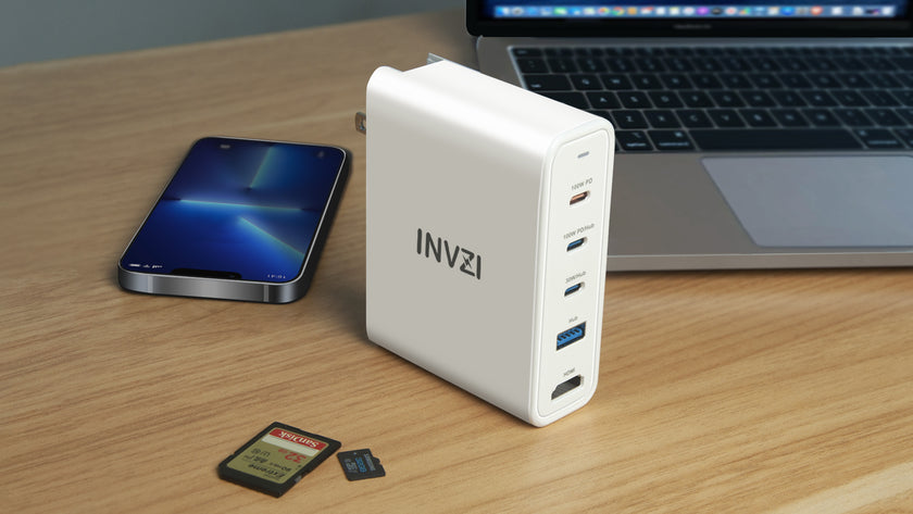 INVZI GaNHub 9-in-1 100W GaN USB-C Charger Power Hub Docking Station (GaNHub 469)
