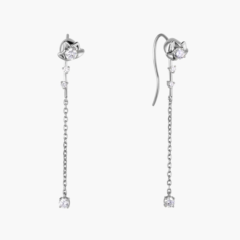 Bell Orchid 18K Gold Diamond Earrings