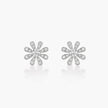 Classic Daisies Flower 18K Gold Stud Diamond Earrings