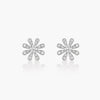 Classic Daisies Flower 18K Gold Stud Diamond Earrings