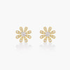 Classic Daisies Flower 18K Gold Stud Diamond Earrings