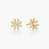 Classic Daisies Flower 18K Gold Stud Diamond Earrings