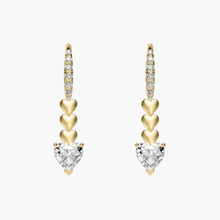 Amore Heartbeat Radiance 18K Gold Moissanite Earrings