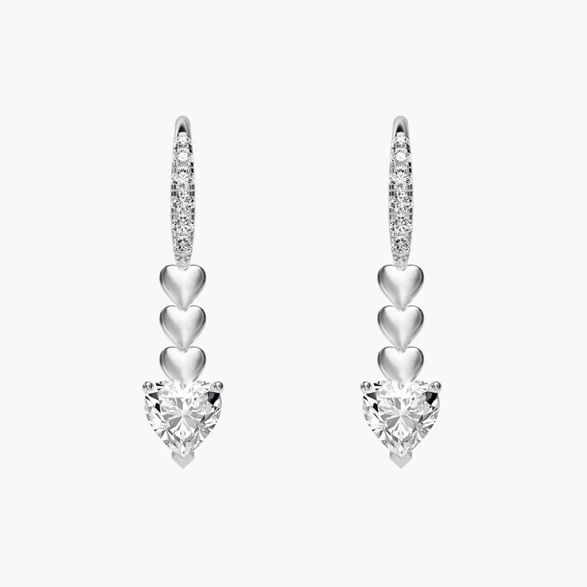Amore Heartbeat Radiance 18K Gold Moissanite Earrings