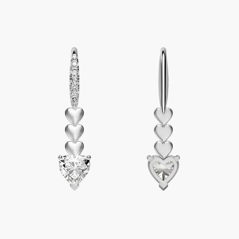 Amore Heartbeat Radiance 18K Gold Moissanite Earrings