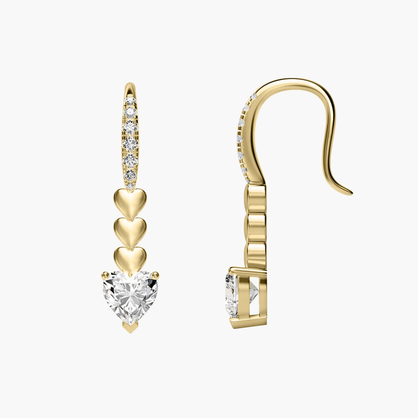 Amore Heartbeat Radiance 18K Gold Moissanite Earrings