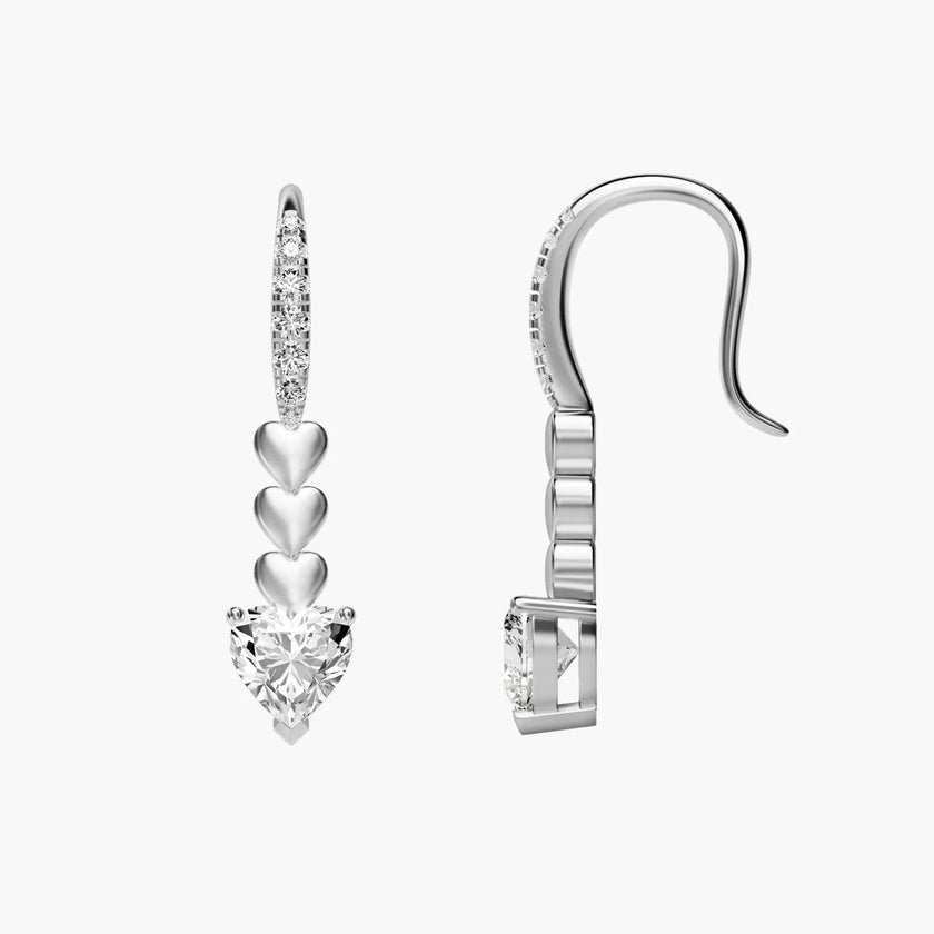 Amore Heartbeat Radiance 18K Gold Moissanite Earrings