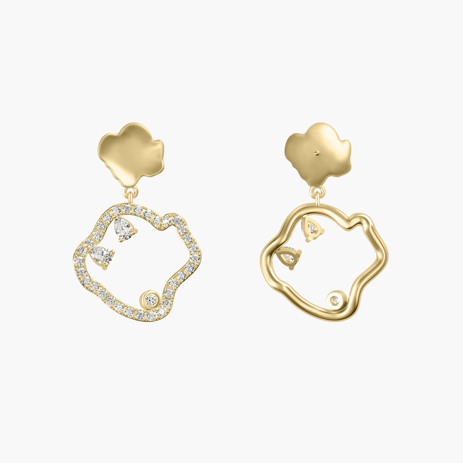 Lettuce Elegance 18K Gold Moissanite Earrings