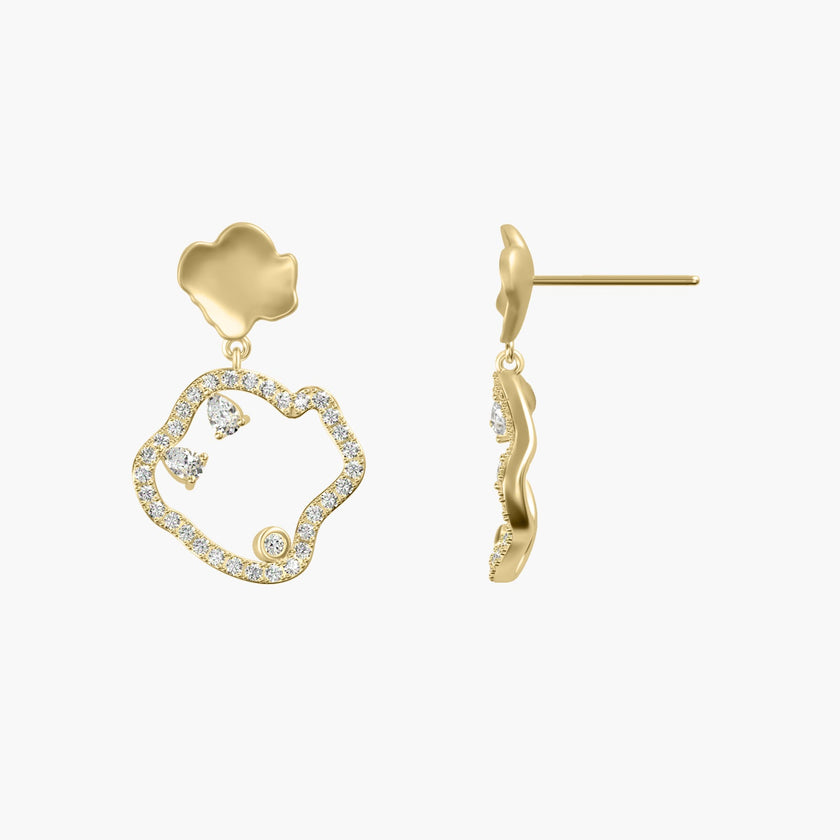 Lettuce Elegance 18K Gold Moissanite Earrings