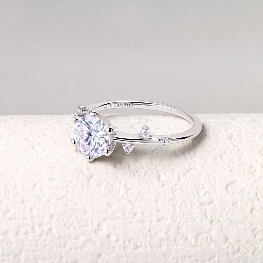 Quince Branch 18K Gold Moissanite Ring