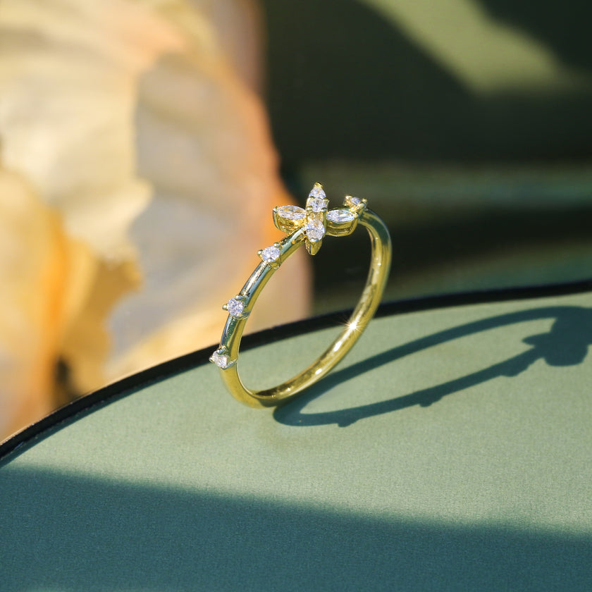Quince branch Daily 18K Gold Diamond Ring