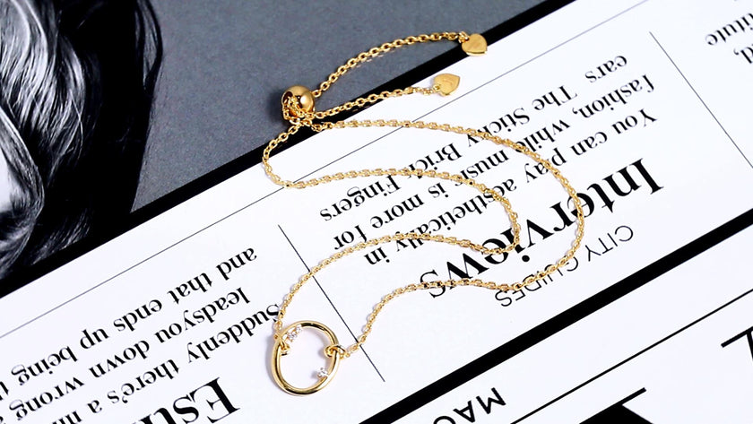 O Letters 18K Gold Customized Diamond Bracelet