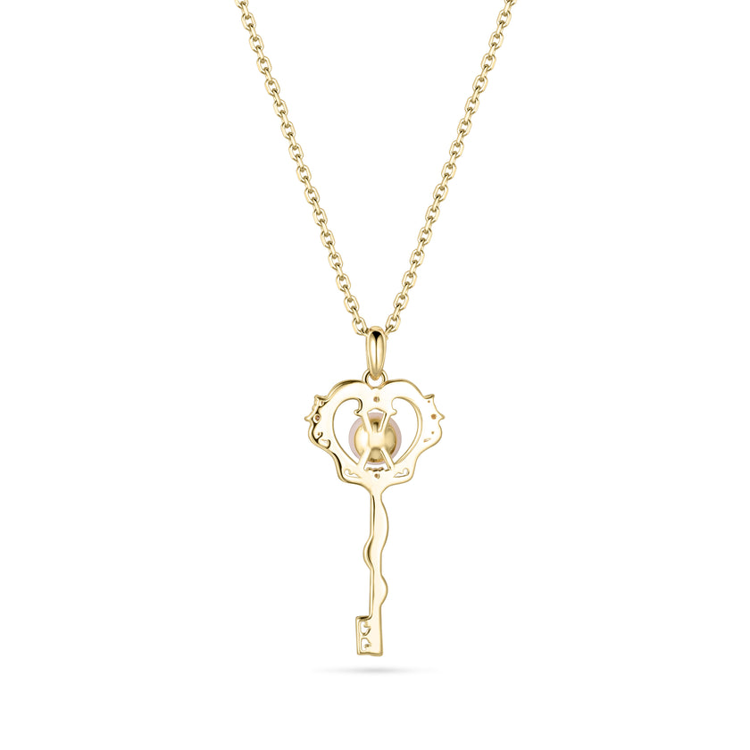 Customized Gift Key 18K Gold Diamond Necklace