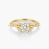 Quince Branch Elegance in Bloom 18K Gold Diamond Ring 3EX Cut D/E/F Color