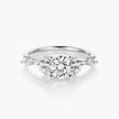 Quince Branch Elegance in Bloom 18K Gold Moissanite Ring 3EX Cut D/E/F Color