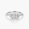 Quince Branch Elegance in Bloom 18K Gold Moissanite Ring 3EX Cut D/E/F Color