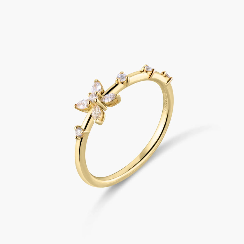 Quince branch Daily 18K Gold Diamond Ring