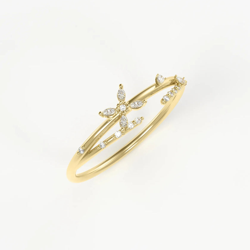 Clematis Party Collection 18K Gold Diamond Ring