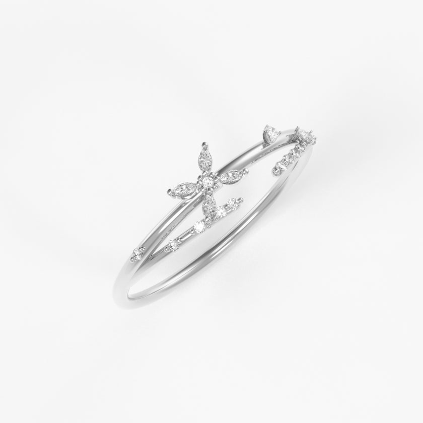 Clematis Party Collection 18K Gold Diamond Ring