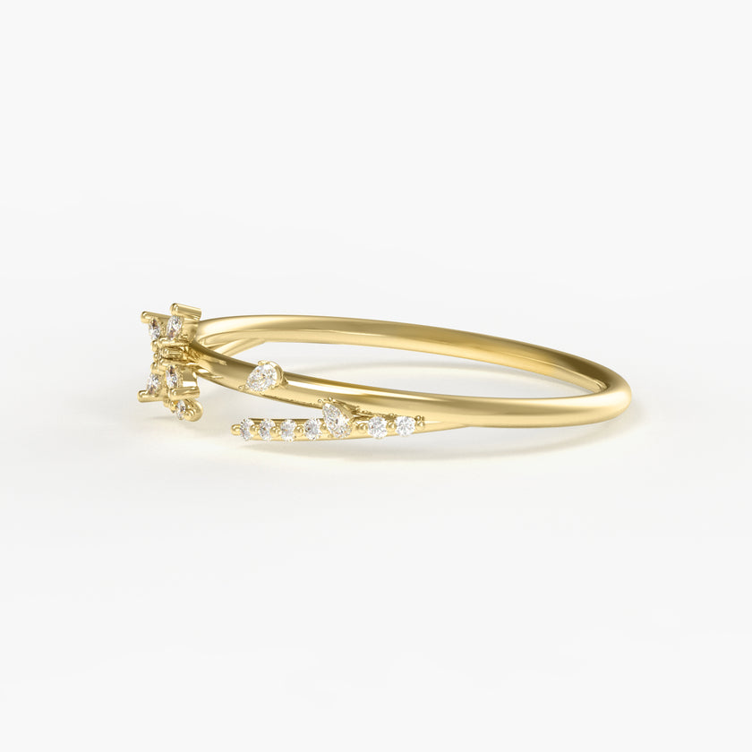 Clematis Party Collection 18K Gold Diamond Ring