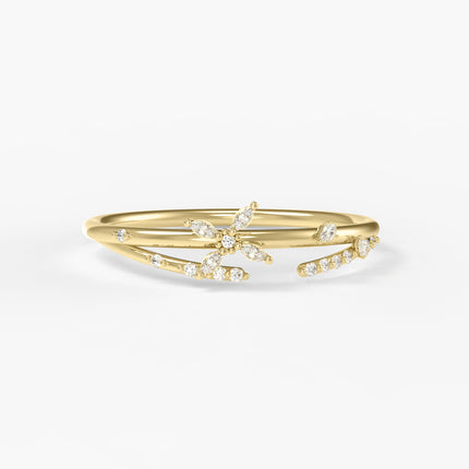 Clematis Party Collection 18K Gold Diamond Ring