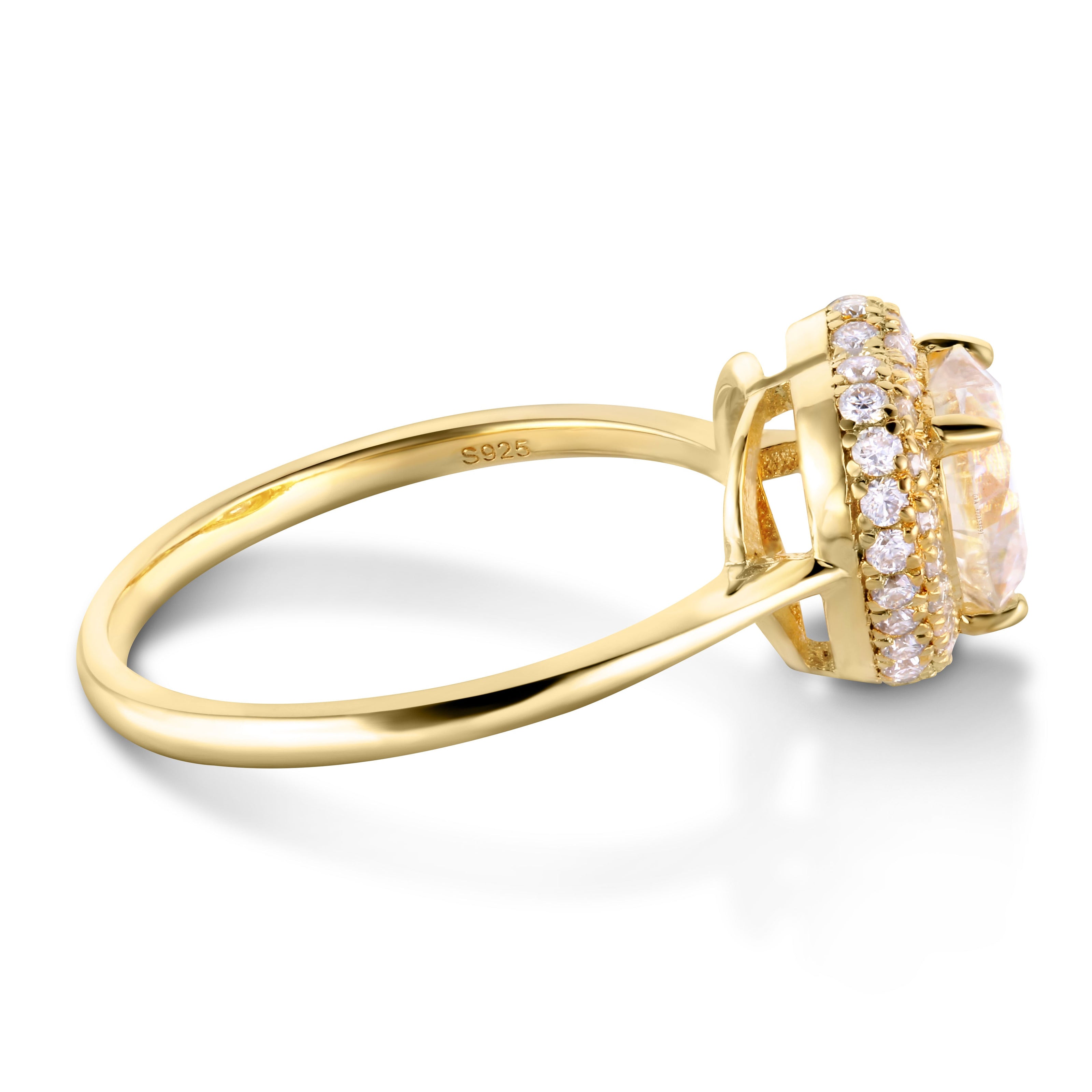 Glowing Embrace 18K Gold Moissanite Ring