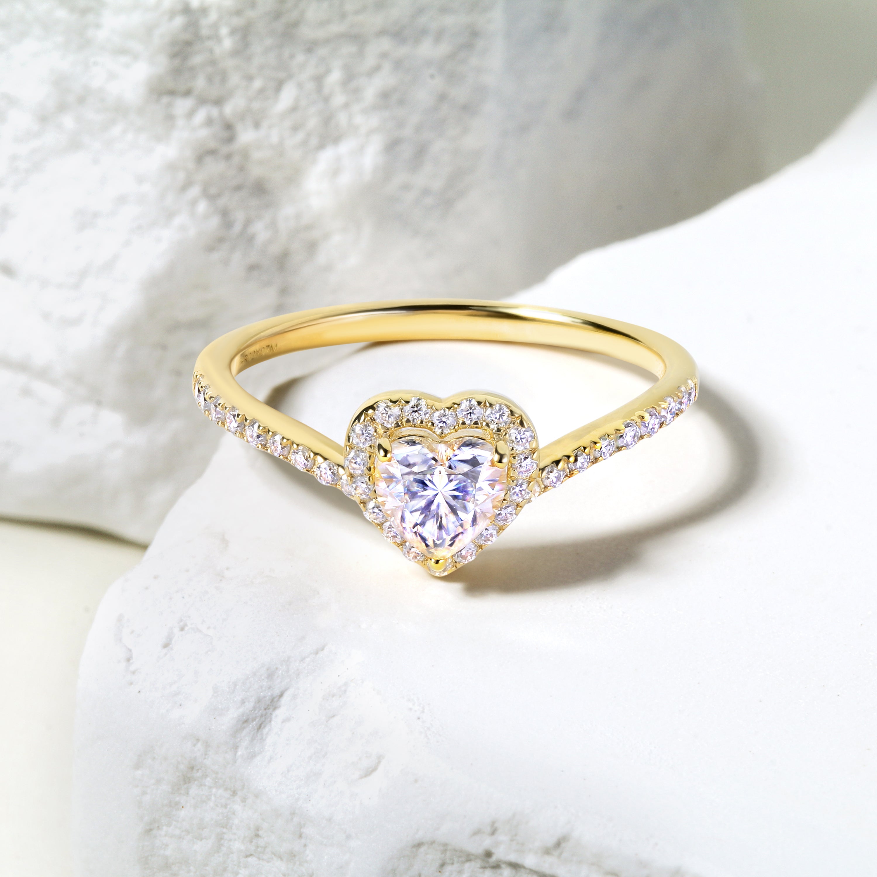 Crowned Heart Majesty 18K Gold Moissanite Ring
