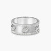 Wide Band Oak Leaf 18K Gold Diamond Ring
