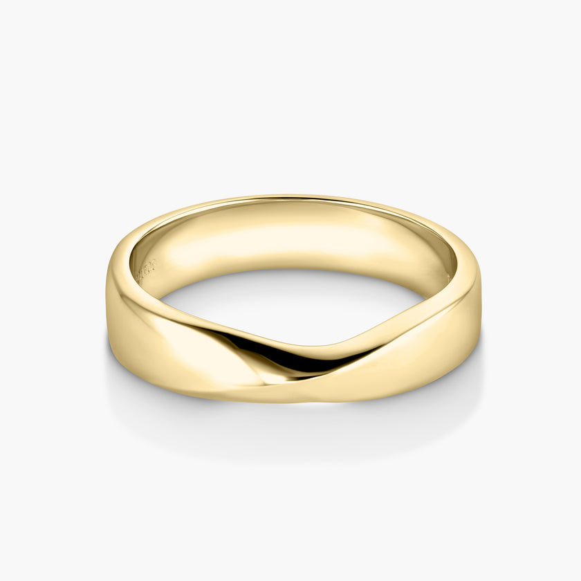Entwined Vines Men's 18K Gold Band Ring