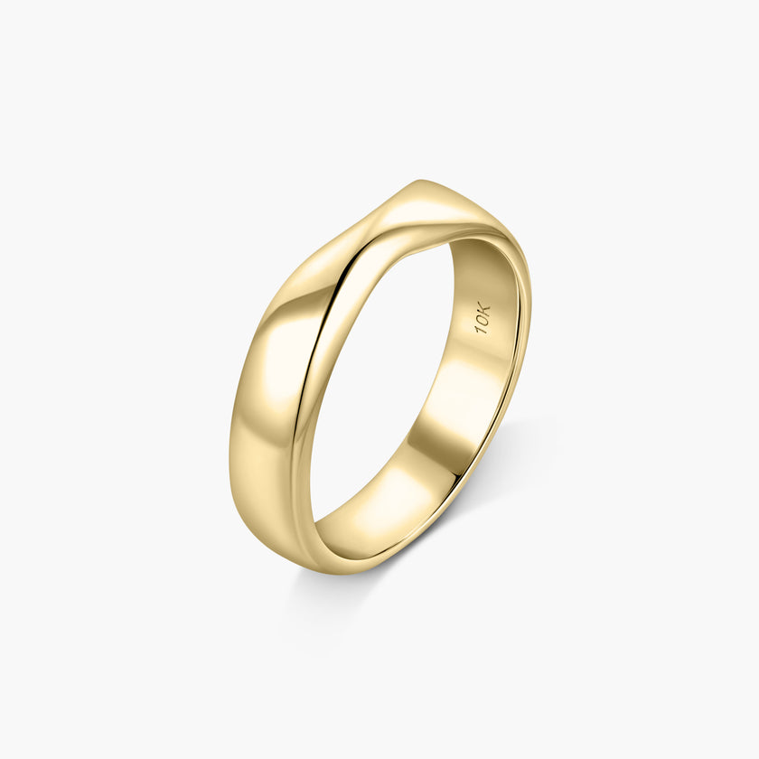 Entwined Vines Men's 18K Gold Band Ring