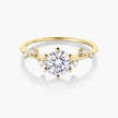 Quince Branch 18K Gold Diamond Ring 3EX Cut D/E/F Color