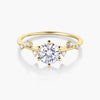 Quince Branch 18K Gold Diamond Ring 3EX Cut D/E/F Color