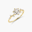 Quince Branch 18K Gold Diamond Ring 3EX Cut D/E/F Color