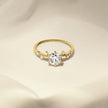 Quince Branch 18K Gold Diamond Ring 3EX Cut D/E/F Color
