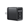 INVZI GaNHub 45W USB-C GaN Charger Dual USB-C Ports for Samsung S24 and iPhone 15 Pro